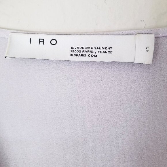 IRO Oak Dress Size 12 Light Purple Lavender Lilac Ruffle Surplice V Neck $400 - Picture 8 of 16